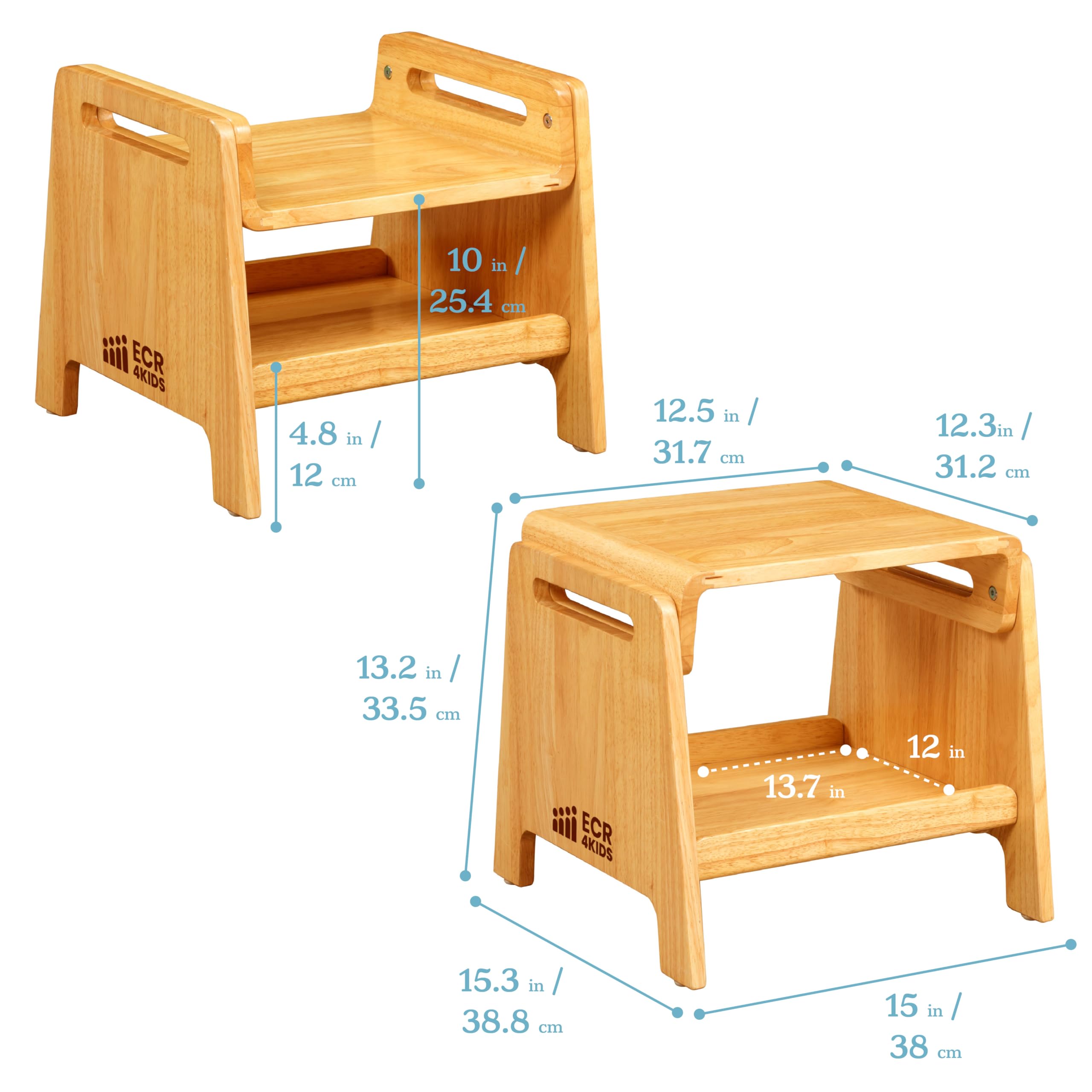 Amazon.com: ECR4Kids Adjustable Wooden Sit or Step Stool with